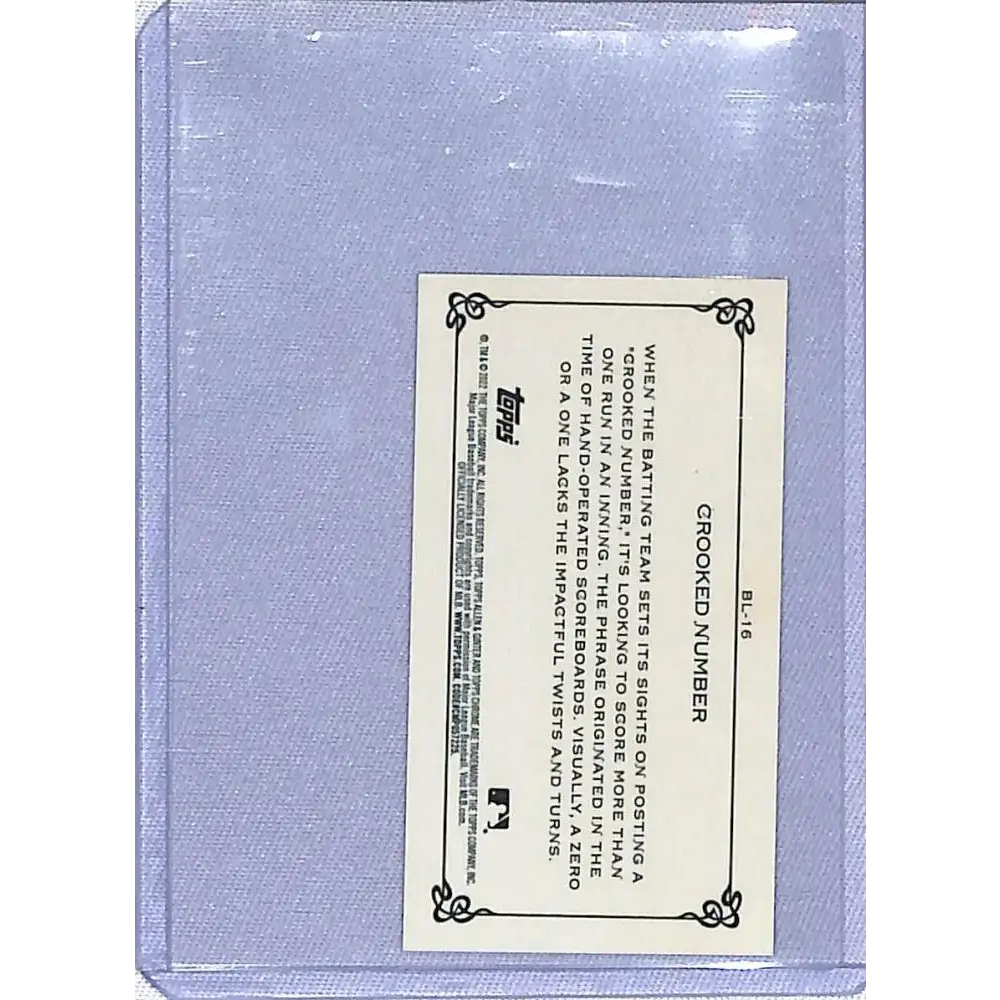 2022 Topps Allen and Ginter Chrome Baseball Lexicon Minis #BL-16 Crooked Number NM-MT Baseball Card - Baseball Card