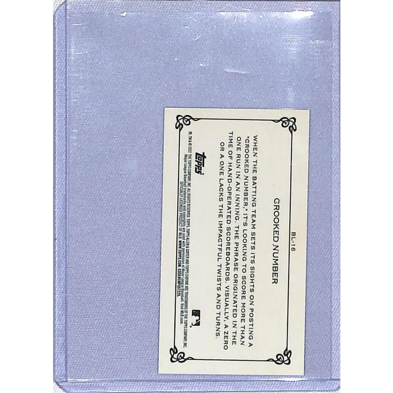 2022 Topps Allen and Ginter Chrome Baseball Lexicon Minis #BL-16 Crooked Number NM-MT Baseball Card - Baseball Card