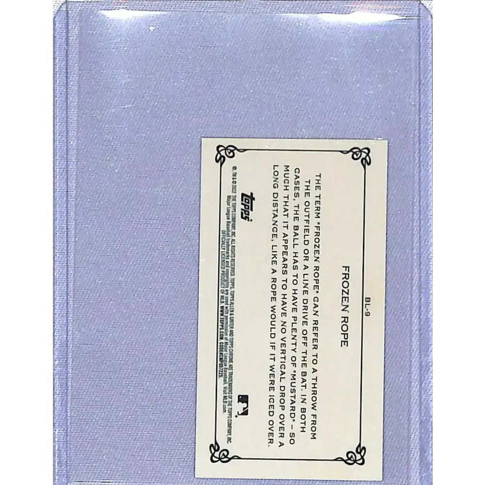 2022 Topps Allen and Ginter Chrome Baseball Lexicon Minis #BL-9 Frozen Rope NM-MT Baseball Card - Baseball Card Single