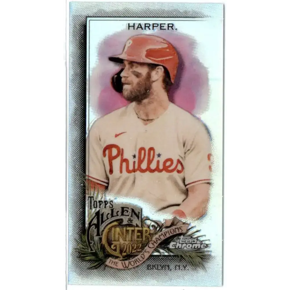 2022 Topps Allen and Ginter Chrome Mini Refractor #16 Bryce Harper NM-MT Philadelphia Phillies Baseball Card - Baseball