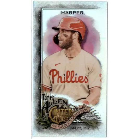 2022 Topps Allen and Ginter Chrome Mini Refractor #16 Bryce Harper NM-MT Philadelphia Phillies Baseball Card - Baseball