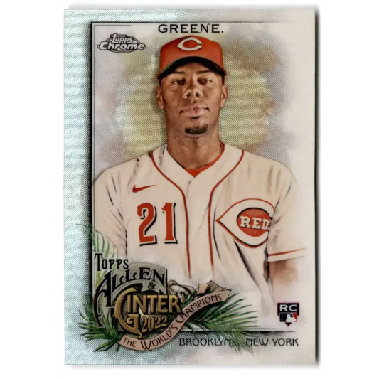 2022 Topps Allen and Ginter Chrome Refractor #209 Hunter Greene NM-MT RC Rookie Cincinnati Reds Baseball Card