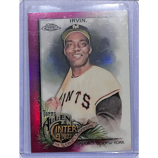 2022 Topps Allen and Ginter Chrome Refractor Magenta #273 Monte Irvin NM-MT 79/199 New York Giants Baseball Card
