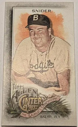 Vintage baseball card with original gloss from 2022 Topps Allen and Ginter Mini Dodgers