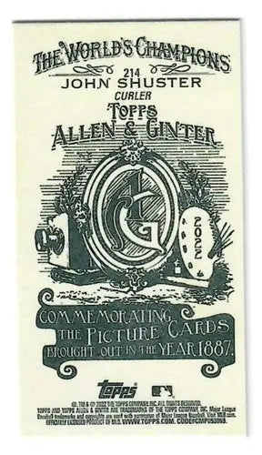 Vintage-style trading card from 2022 Topps Allen and Ginter Mini featuring John Shuster