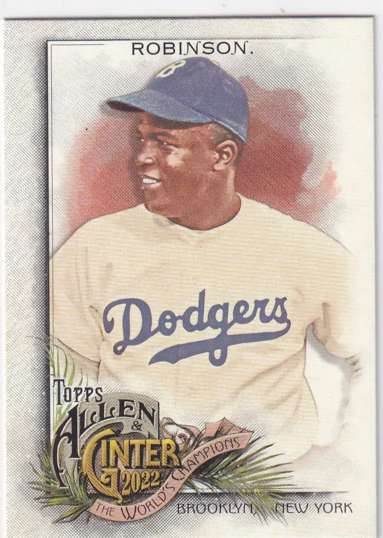 2022 TOPPS ALLEN & GINTER #108 JACKIE ROBINSON WORLD CHAMPION- BROOKLYN DODGERS - Baseball Card Single