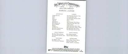 Aaron Judge baseball card from 2022 Topps Allen & Ginter trading cards collection