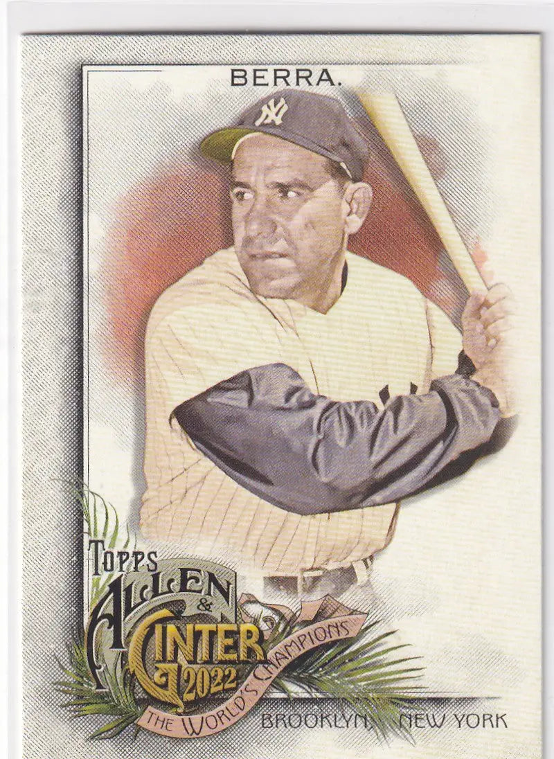 2022 TOPPS ALLEN & GINTER #114 YOGI BERRA WORLD CHAMPION- NEW YORK YANKEES - Baseball Card Single