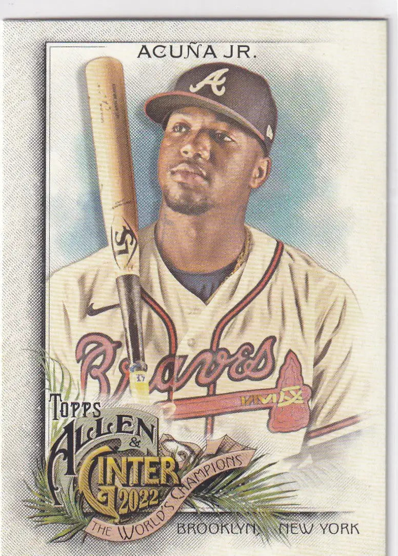 2022 TOPPS ALLEN & GINTER #14 RONALD ACUNA JR WORLD CHAMPION- ATLANTA BRAVES - Baseball Card Single