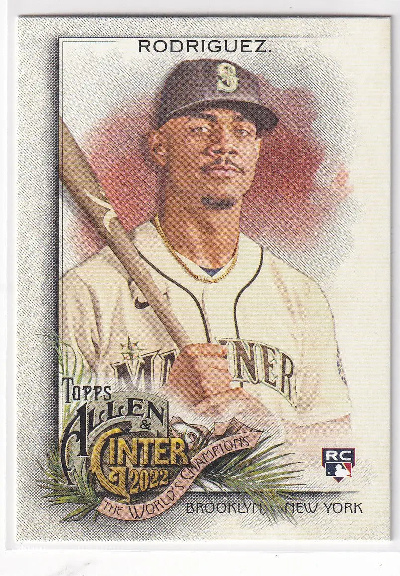 2022 TOPPS ALLEN & GINTER #221 JULIO RODRIGUEZ WORLD CHAMPION- SEATTLE MARINERS - Baseball Card Single