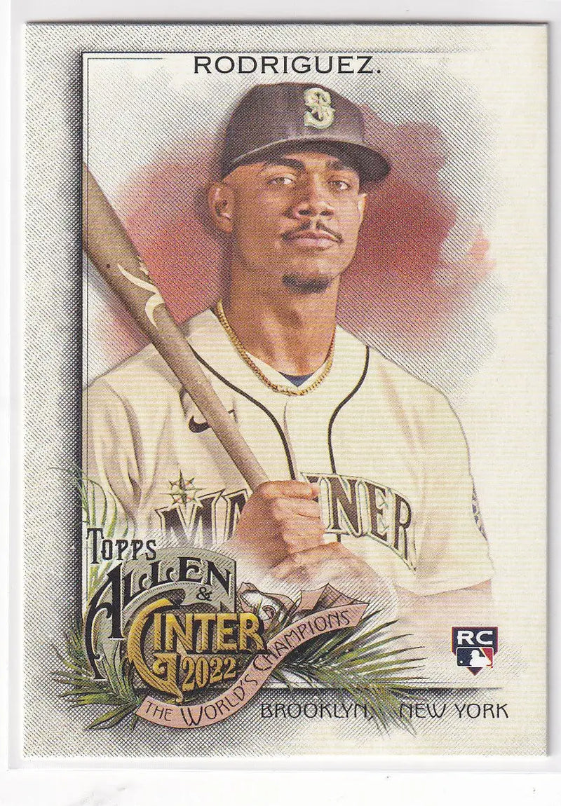 2022 TOPPS ALLEN & GINTER #221 JULIO RODRIGUEZ WORLD CHAMPION- SEATTLE MARINERS - Baseball Card Single