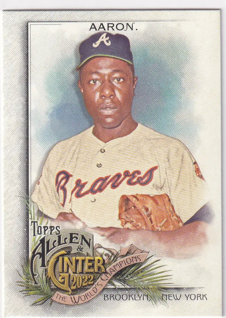 2022 TOPPS ALLEN & GINTER #45 HANK AARON WORLD CHAMPION- ATLANTA BRAVES - Baseball Card Single
