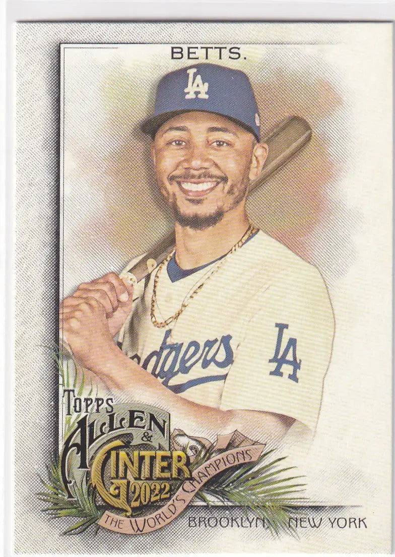 2022 TOPPS ALLEN & GINTER #49 MOOKIE BETTS WORLD CHAMPION- LOS ANGELES DODGERS - Baseball Card Single