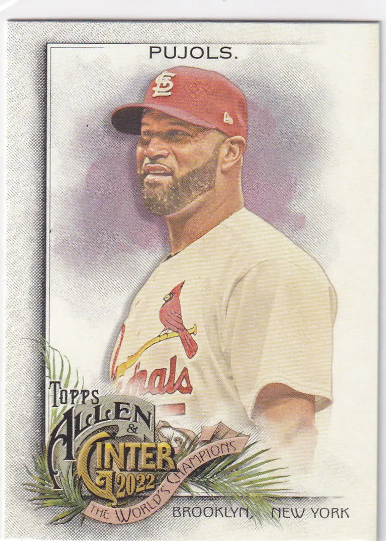 2022 TOPPS ALLEN & GINTER #53 ALBERT PUJOLS WORLD CHAMPION- ST LOUIS CARDINALS - Baseball Card Single