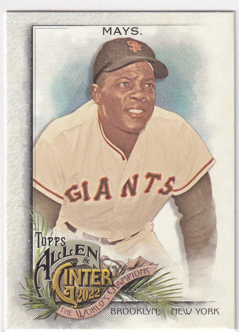 2022 TOPPS ALLEN & GINTER #64 WILLIE MAYS WORLD CHAMPION- SAN FRANCISCO GIANTS - Baseball Card Single