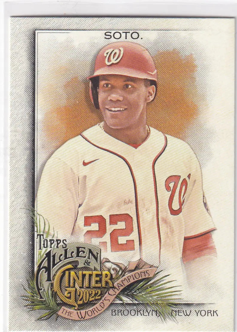 2022 TOPPS ALLEN & GINTER #86 JUAN SOTO WORLD CHAMPION- WASHINGTON NATIONALS - Baseball Card Single