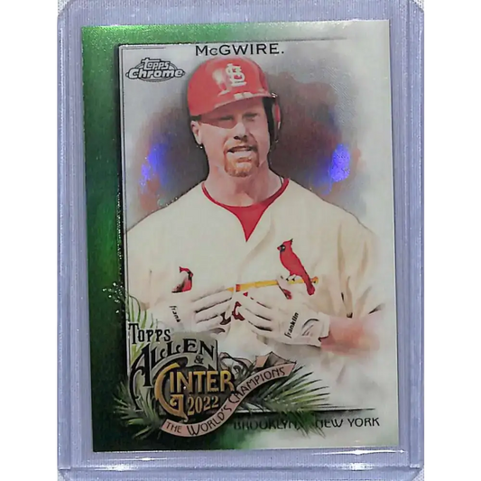 2022 Topps Allen & Ginter Chrome #102 Mark McGwire Green Refractor #/99 NM-MT Baseball Card - Baseball Card Single