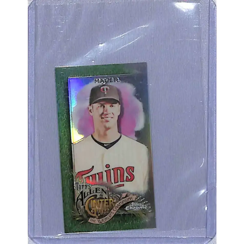 2022 Topps Allen & Ginter Chrome #163 Joe Mauer Mini Green Refractor #/99 NM-MT Baseball Card - Baseball Card Single