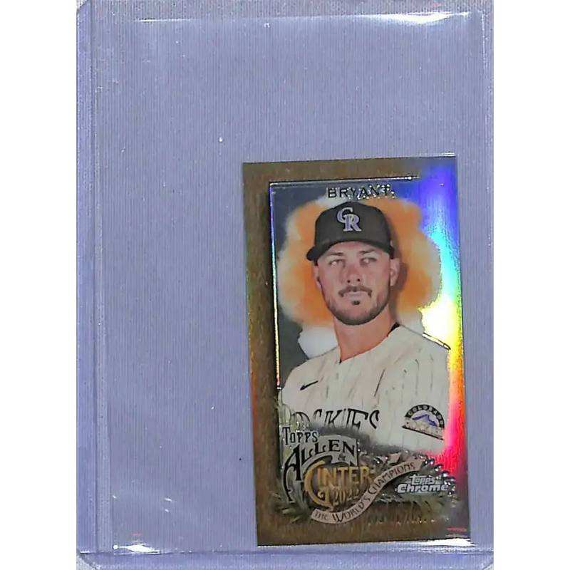 2022 Topps Allen & Ginter Chrome #24 Kris Bryant Mini Gold Refractor #/50 NM-MT Baseball Card - Baseball Card Single