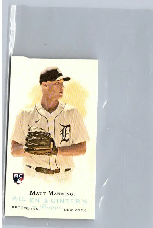 Matt Manning mini baseball card from 2022 Topps Allen & Ginter series