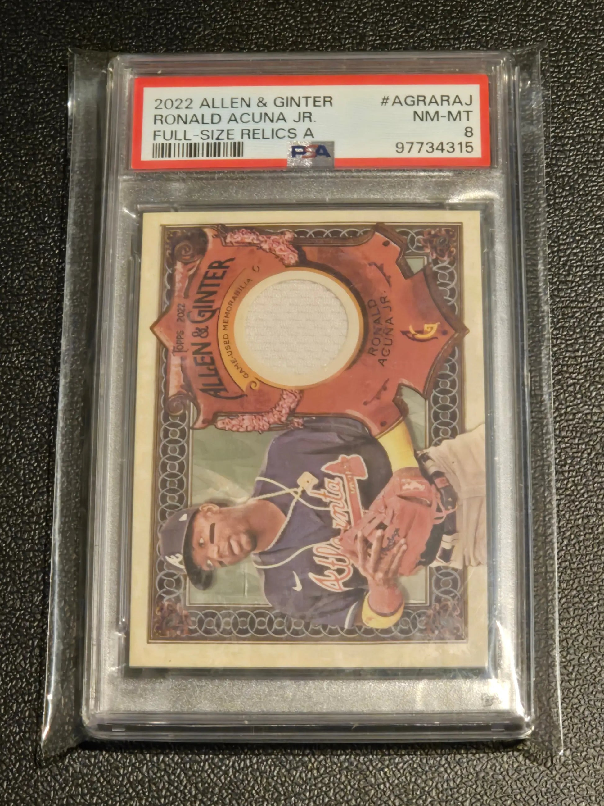 2022 Topps Allen & Ginter Ronald Acuña Jr. Full-Size Relics PSA 8 - Baseball Card Single