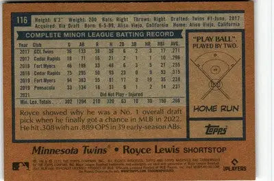2022 Topps Archives #116 Royce Lewis - Baseball Card Single
