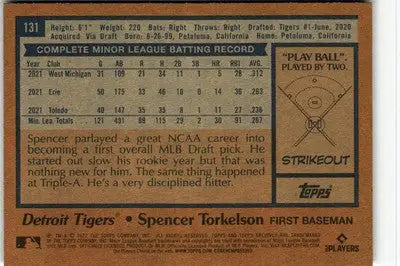 2022 Topps Archives #131 Spencer Torkelson - Baseball Card Single