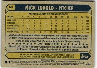 2022 Topps Archives #201 Nick Lodolo - Baseball Card Single