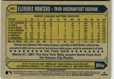 2022 Topps Archives #263 Elehuris Montero - Baseball Card Single