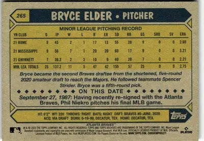 2022 Topps Archives #265 Bryce Elder - Baseball Card Single