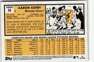 2022 Topps Archives #56 Aaron Ashby - Baseball Card Single