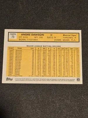 2022 Topps Archives #75 Andre Dawson - Baseball Card Single