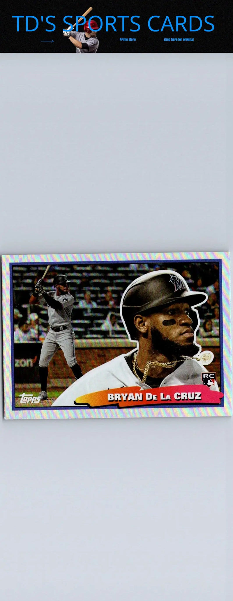 Bryan De La Cruz 1988 Topps Big Foil from 2022 Topps Archives baseball card collection