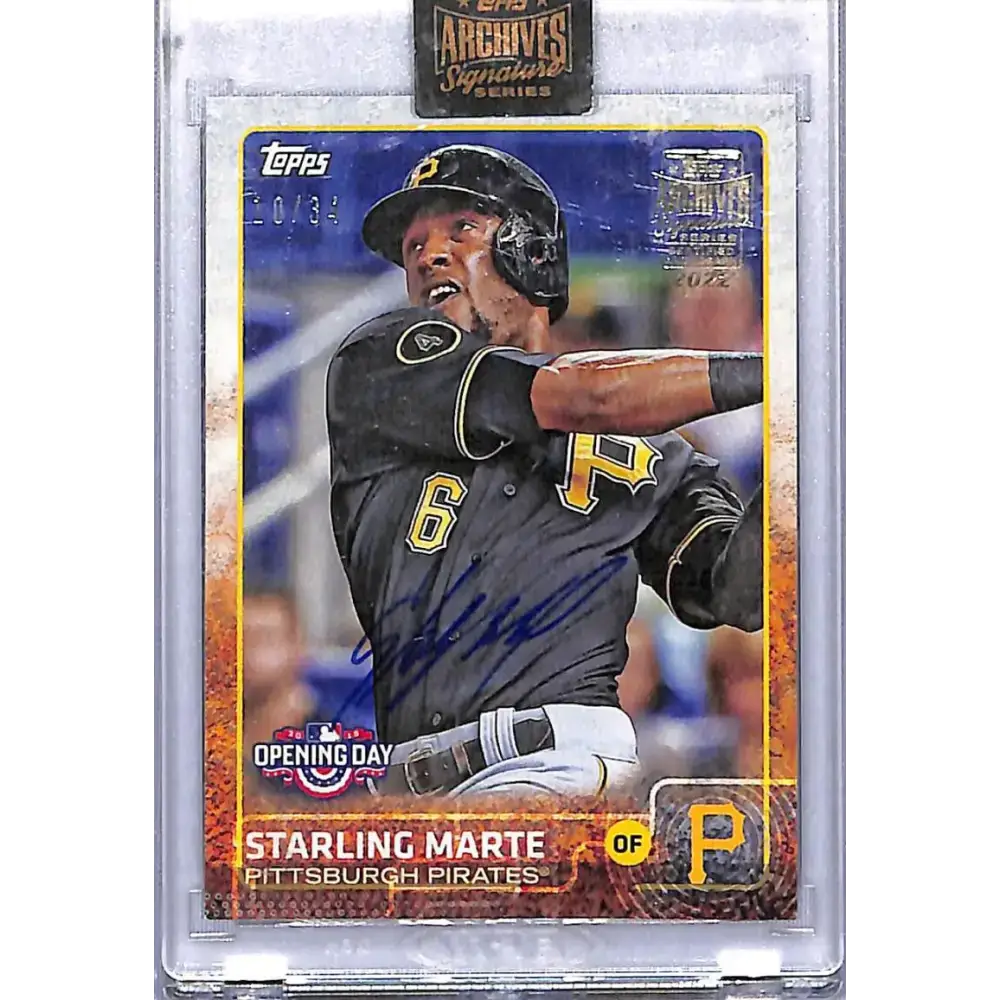2022 Topps Archives Signature Opening Day #8 Starling Marte NM-MT Auto 10/34 Pittsburgh Pirates - Baseball Card Single