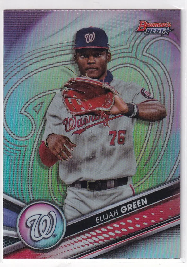 2022 TOPPS BOWMAN BEST #TP-29 ELIJAH GREEN REFRACTOR- WASHINGTON NATIONALS - Baseball Card Single