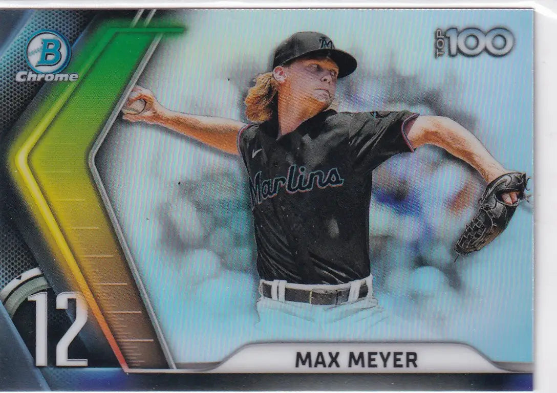 2022 TOPPS BOWMAN CHROME #BTP-12 MAX MEYER- MIAMI MARLINS - Baseball Card Single