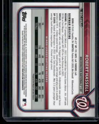 2022 Topps Bowman Chrome Robert Hassell #BDC-169 Black & White WaveRay Baseball - Baseball Card Single