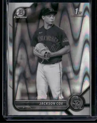 2022 Topps Bowman Draft Chrome Jackson Cox #BDC-174 Black & White WaveRay 1st - Baseball Card Single