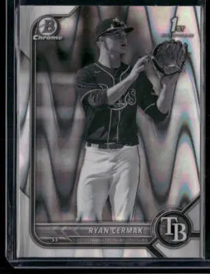2022 Topps Bowman Draft Ryan Cermak #BDC-99 Black White Ray Wave 1st Bowman - Baseball Card Single
