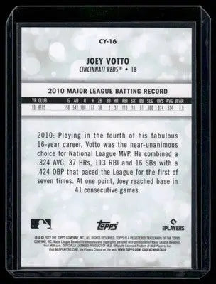 2022 Topps Career Year Joey Votto #CY-16 Baseball - Baseball Card Single