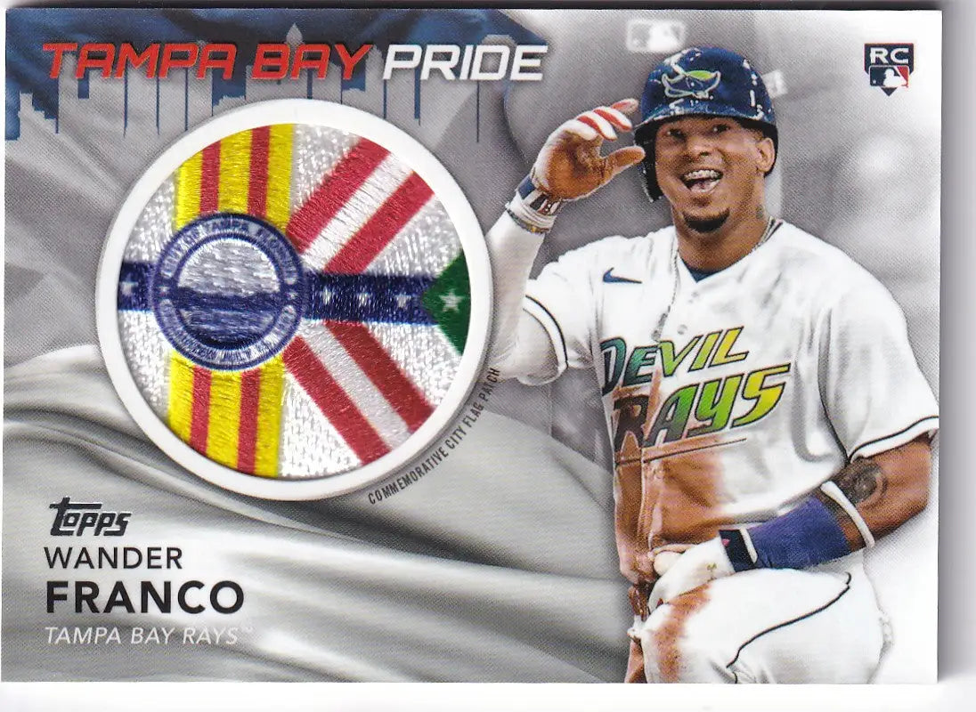 2022 TOPPS #CFP-WF WANDER FRANCO TAMPA BAY PRIDE PATCH- TAMPA BAY RAYS - Baseball Card Single