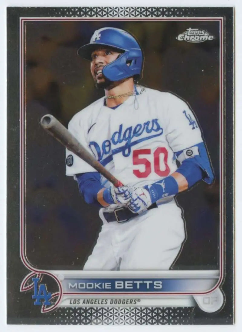 2022 Topps Chrome #100 Mookie Betts NM-MT Los Angeles Dodgers Baseball Card - Baseball Card Single
