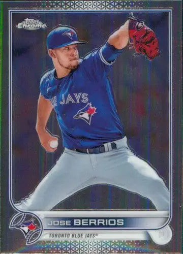 2022 Topps Chrome Jose Berrios baseball card with original gloss and Blue Jays ID 51596