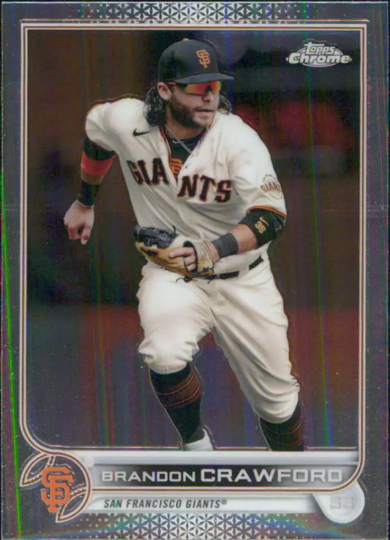 2022 Topps Chrome #115 Brandon Crawford NM-MT San Francisco Giants Baseball Card - Baseball Card Single