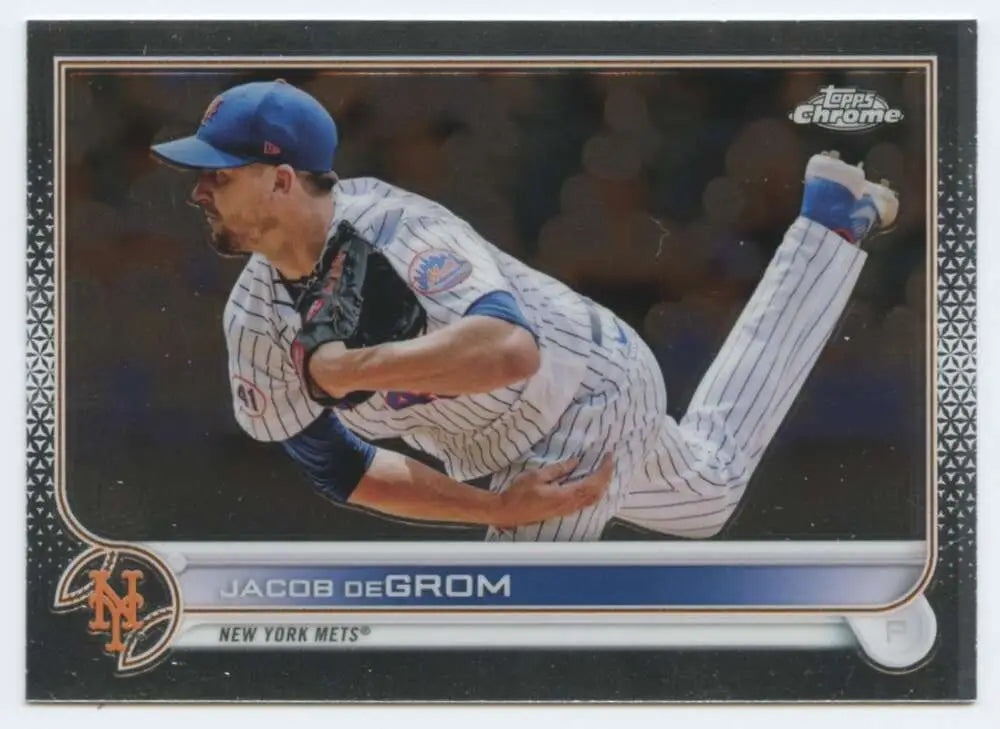 2022 Topps Chrome #125 Jacob deGrom NM-MT New York Mets Baseball Card - Baseball Card Single