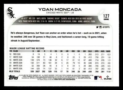 2022 Topps Chrome #127 Yoan Moncada - Baseball Card Single