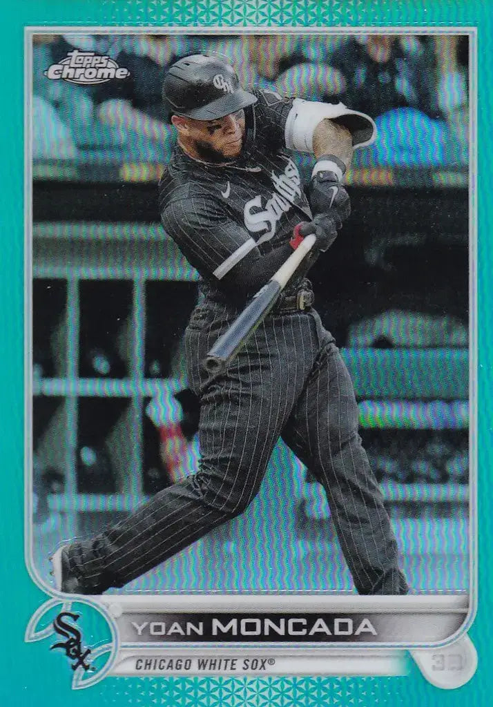 2022 Topps Chrome #127 Yoan Moncada Aqua Refractor 41/199 Chicago White Sox