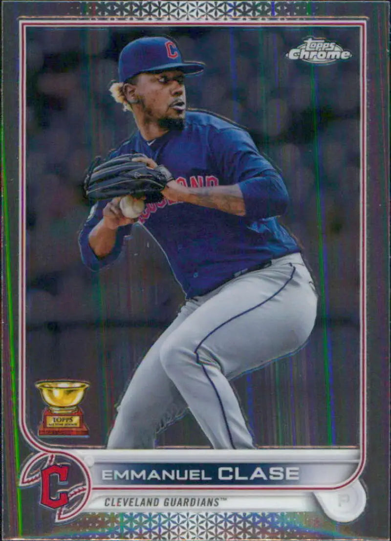 2022 Topps Chrome #130 Emmanuel Clase NM-MT Cleveland Guardians Baseball Card
