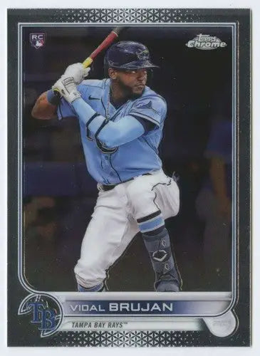 2022 Topps Chrome Vidal Brujan rookie baseball card with original gloss and Rays ID