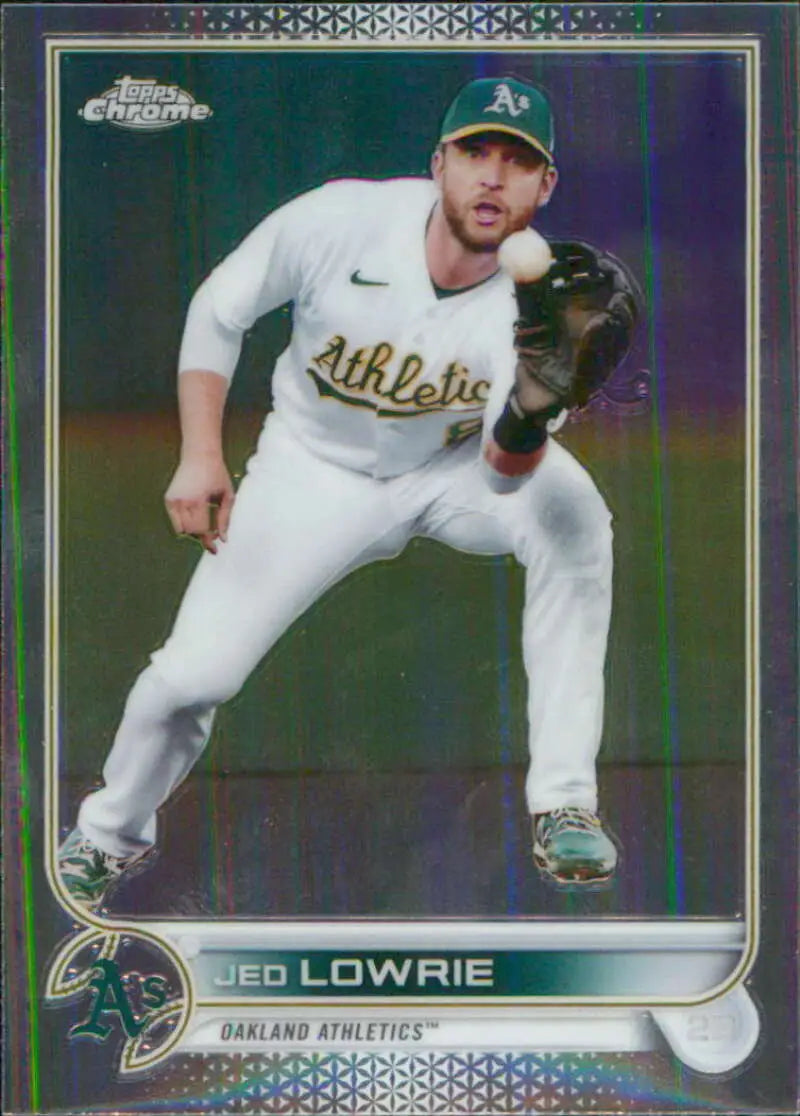 2022 Topps Chrome #140 Jed Lowrie NM-MT Oakland Athletics Baseball Card - Baseball Card Single